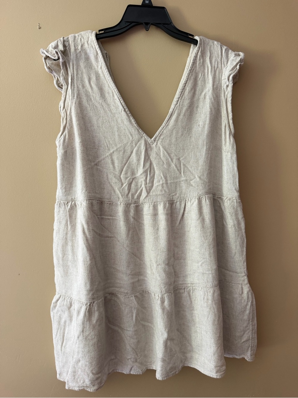 Abercrombie & Fitch Cream Sleeveless V-Neck Mini Dress